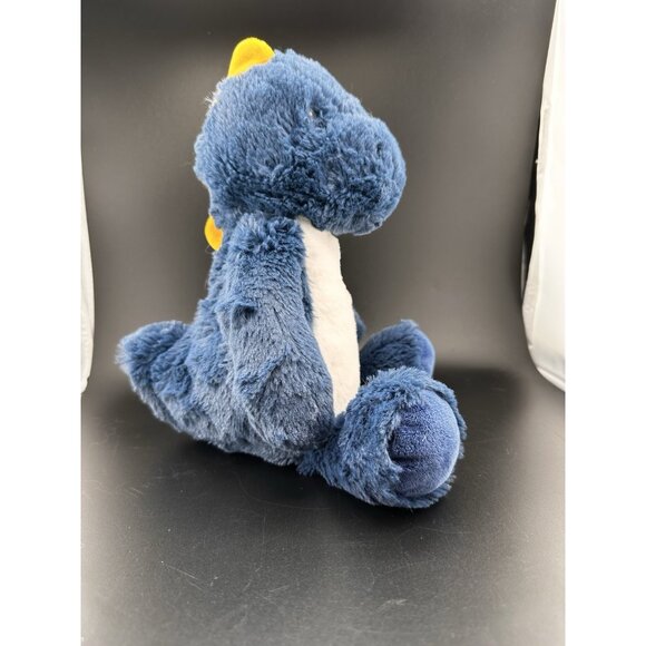 Carter’s Dinosaur Plush Navy Blue White Yellow Stuffed Dino Lovey 68172 With Tag - Picture 5 of 16